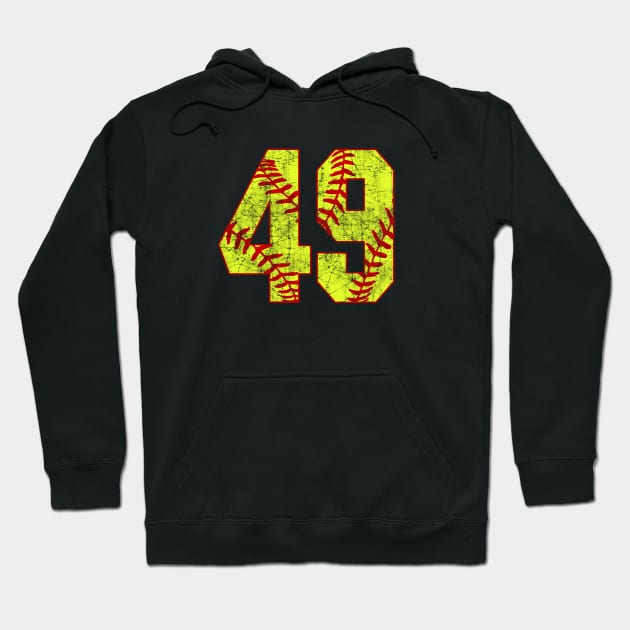 Fastpitch Softball Number 49 #49 Softball Shirt Jersey Uniform Favorite Player Biggest Fan Hoodie by TeeCreations